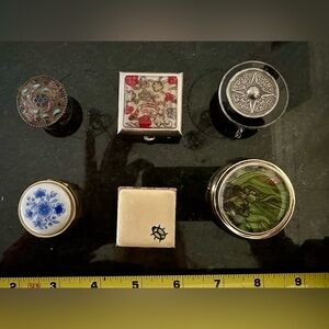 Pill Box Lot × 6 | Enamel, Metal, Great Variety